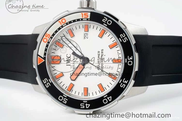 MIROTIME 0120 Aquatimer Automatic SS RSF 1:1 Best Edition White Orange Dial on Black Rubber Strap A Supportive 7069